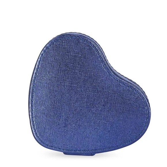 Stella & Max Heart Shaped Compact Jewelry Travel Box in Blue, New w/Tag - Picture 4 of 9